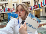 Старшеклассница из Курганской области Олеся Дорошенко принимает участие в финале Всероссийской олимпиады школьников по избирательному праву «Софиум», который проходит в Москве